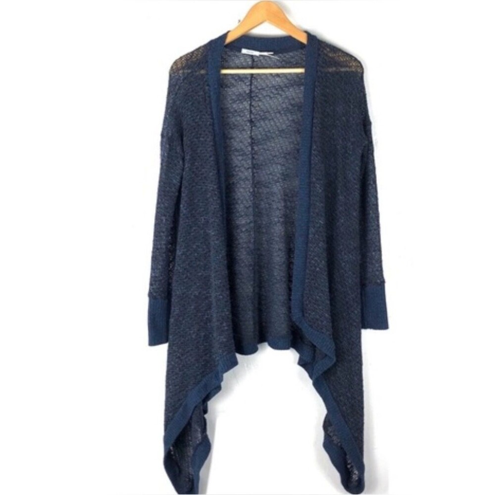Urban Outfitters Waterfall Open-Front Navy Blue Women's Knit Cardigan Sweater-L